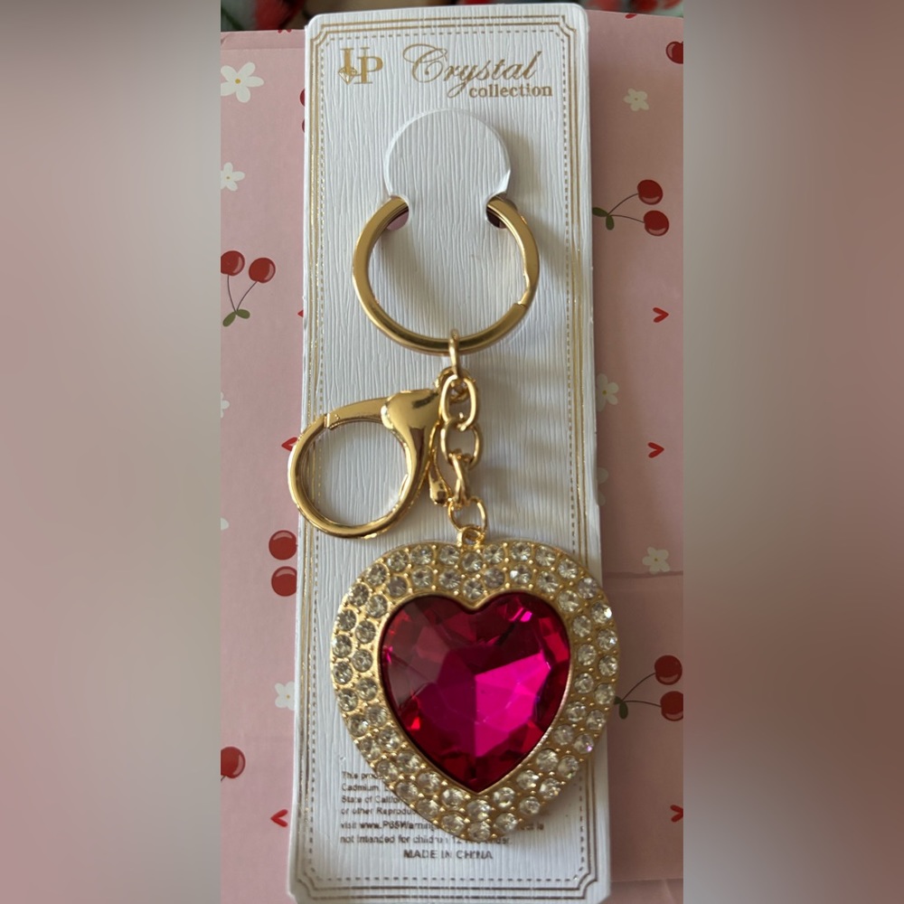 6 heart Rhinestone Keychain! Assorted colors. - Picture 5 of 6